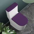 Purple And Black Checkered Pattern Print Toilet Lid And Tank Cover Set