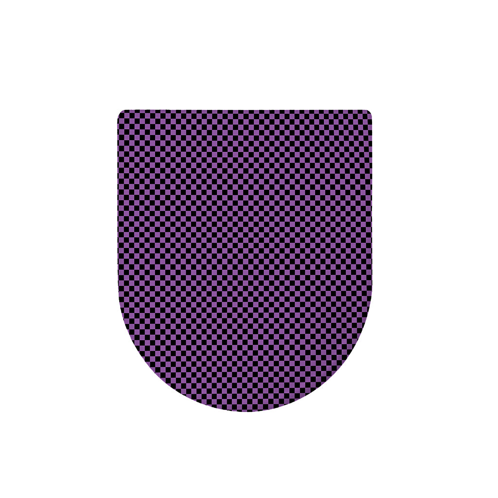 Purple And Black Checkered Pattern Print Toilet Lid Cover