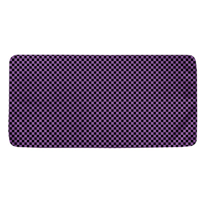Purple And Black Checkered Pattern Print Towel