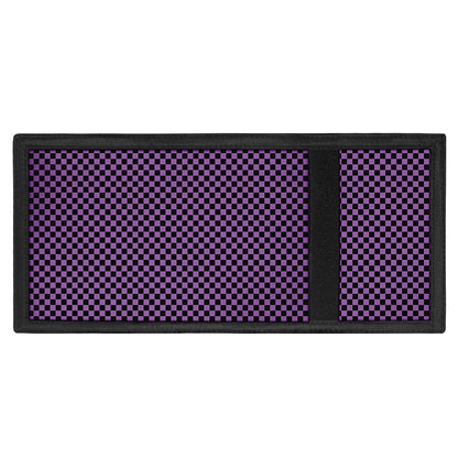Purple And Black Checkered Pattern Print Trifold Wallet