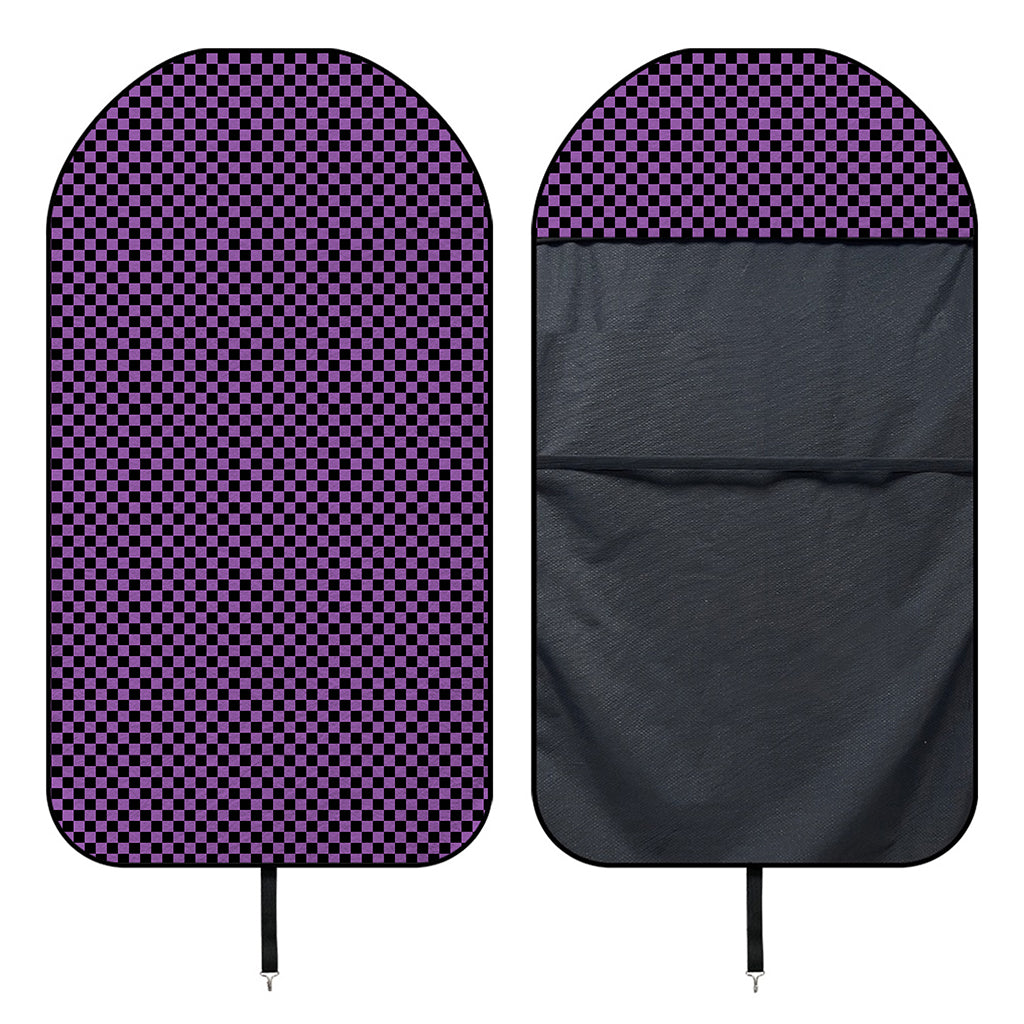 Purple And Black Checkered Pattern Print Waterproof Car Seat Cover
