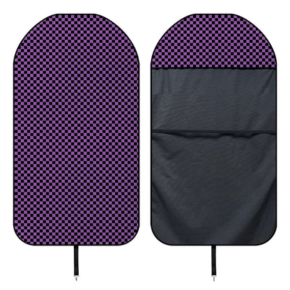Purple And Black Checkered Pattern Print Waterproof Car Seat Cover