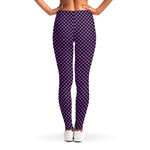 Purple And Black Checkered Pattern Print Women's Leggings