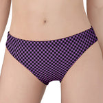 Purple And Black Checkered Pattern Print Women's Panties