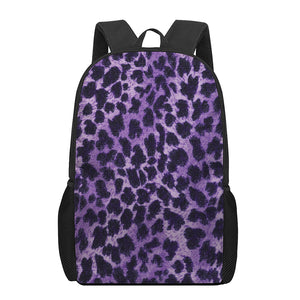 Purple And Black Cheetah Print 17 Inch Backpack