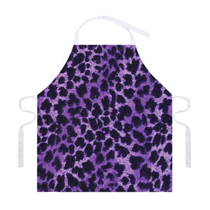 Purple And Black Cheetah Print Adjustable Apron