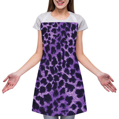 Purple And Black Cheetah Print Adjustable Apron