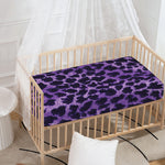 Purple And Black Cheetah Print Baby Crib Sheet
