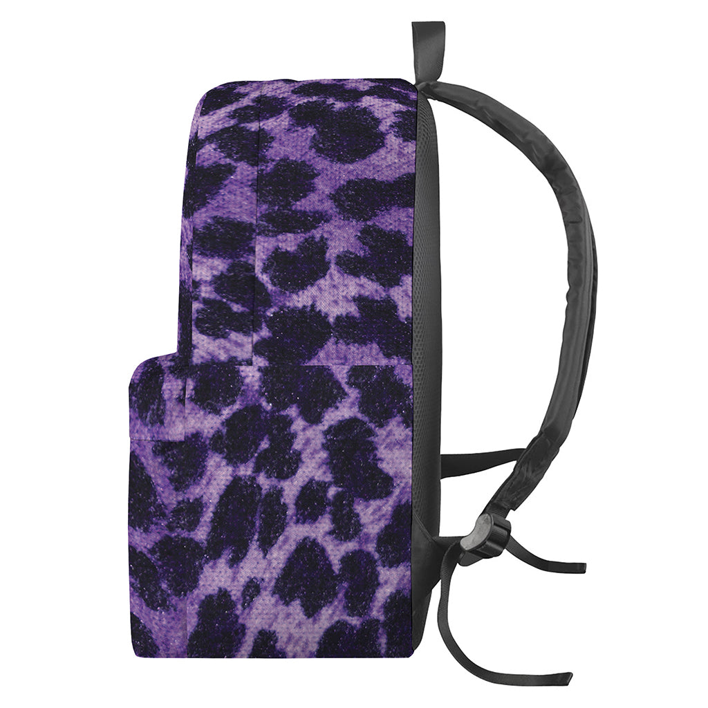 Purple And Black Cheetah Print Backpack