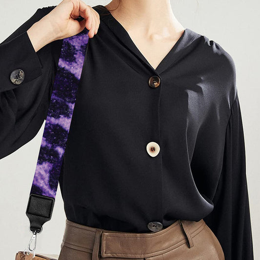 Purple And Black Cheetah Print Bag Strap