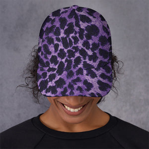 Purple And Black Cheetah Print Baseball Cap