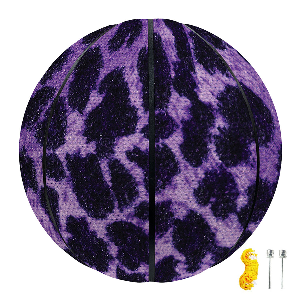 Purple And Black Cheetah Print Basketball