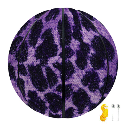 Purple And Black Cheetah Print Basketball