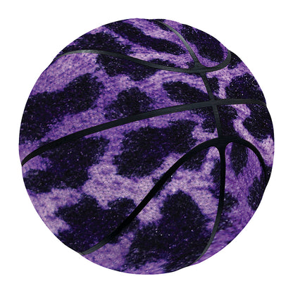Purple And Black Cheetah Print Basketball