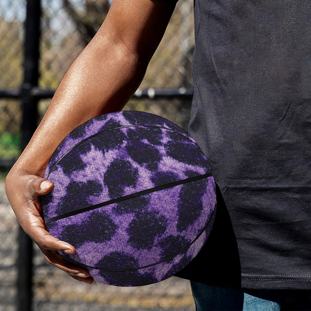 Purple And Black Cheetah Print Basketball