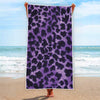 Purple And Black Cheetah Print Beach Towel