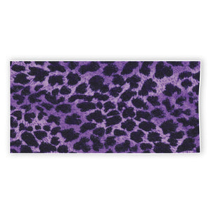 Purple And Black Cheetah Print Beach Towel