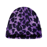 Purple And Black Cheetah Print Beanie