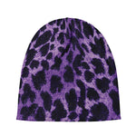 Purple And Black Cheetah Print Beanie