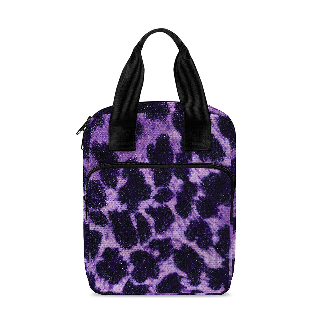 Purple And Black Cheetah Print Bible Tote Bag