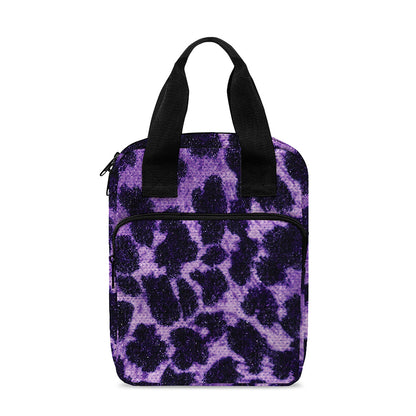 Purple And Black Cheetah Print Bible Tote Bag