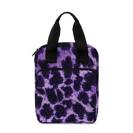 Purple And Black Cheetah Print Bible Tote Bag