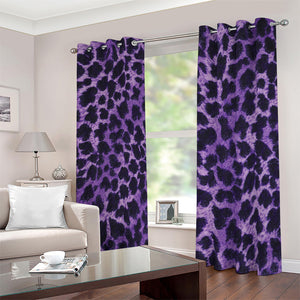 Purple And Black Cheetah Print Blackout Grommet Curtains