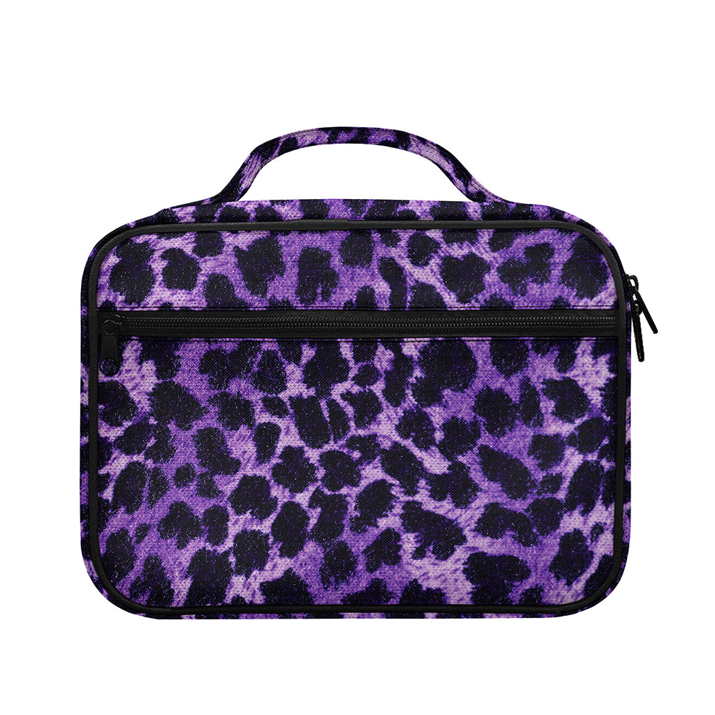 Purple And Black Cheetah Print Briefcase Bible Bag