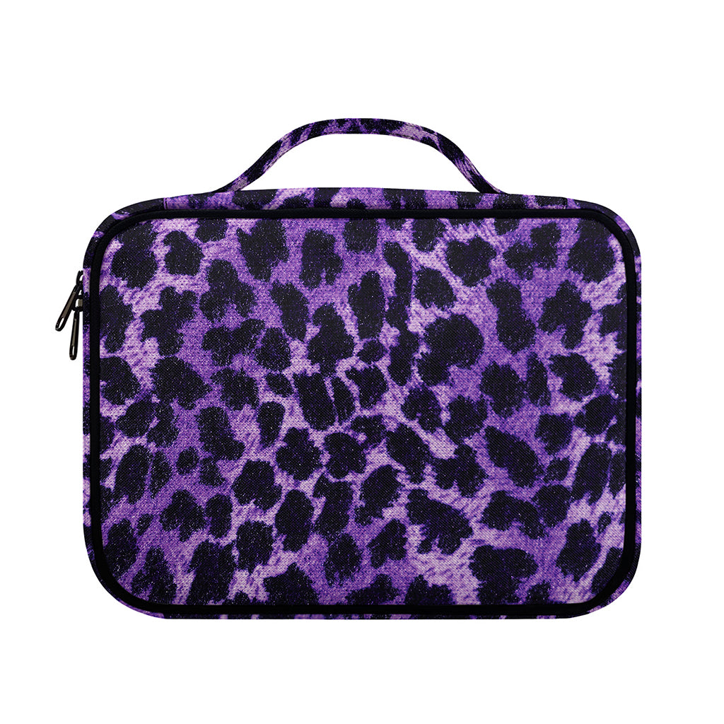 Purple And Black Cheetah Print Briefcase Bible Bag