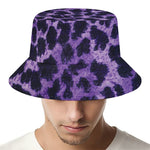 Purple And Black Cheetah Print Bucket Hat