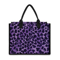 Purple And Black Cheetah Print Canvas Tote Bag