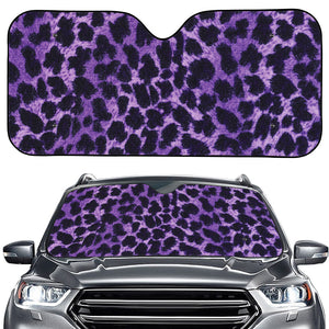 Purple And Black Cheetah Print Car Windshield Sun Shade