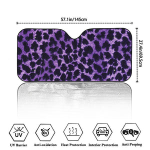 Purple And Black Cheetah Print Car Windshield Sun Shade