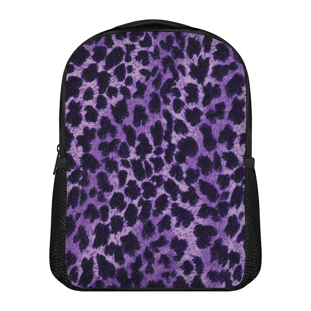 Purple And Black Cheetah Print Casual Backpack