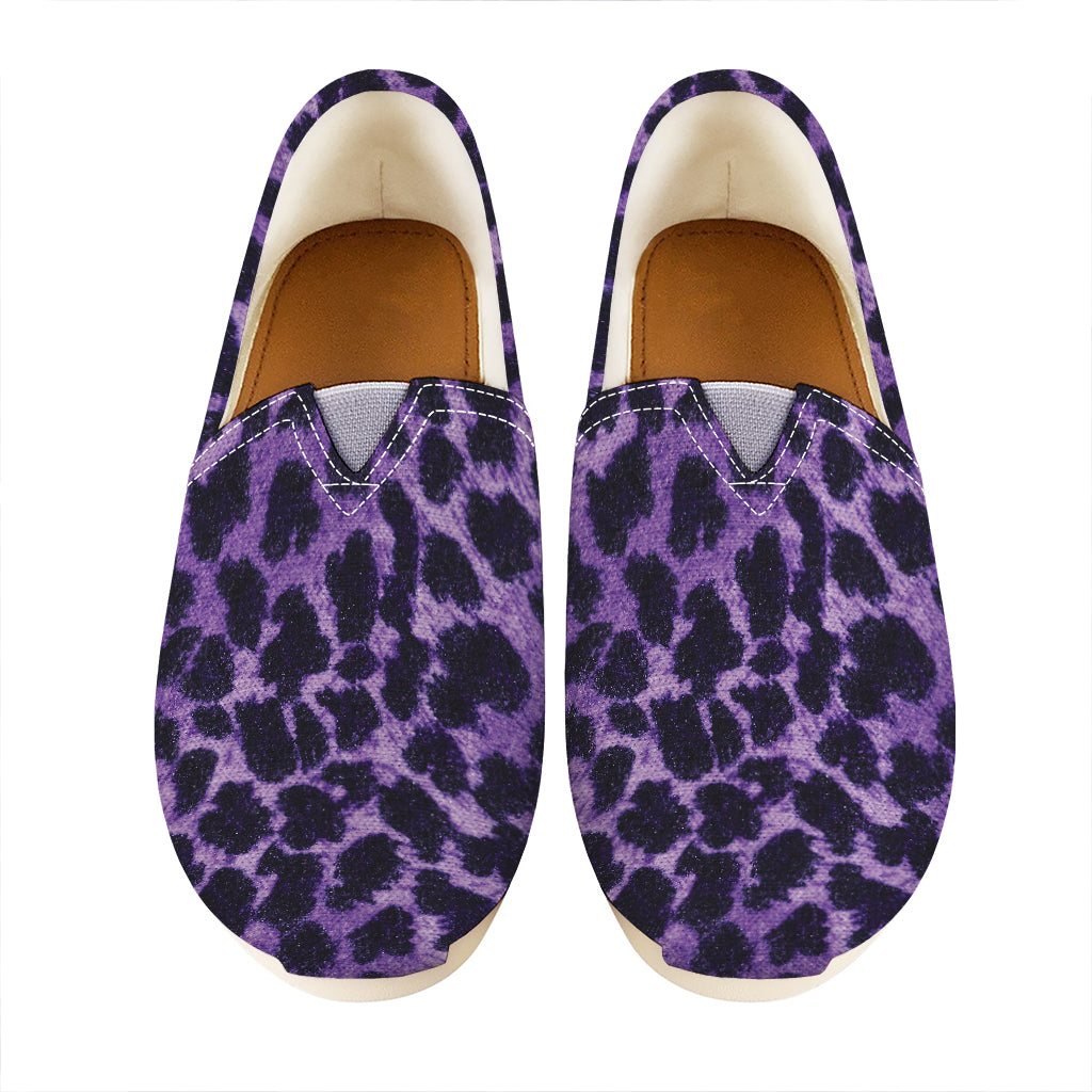 Purple And Black Cheetah Print Casual Shoes