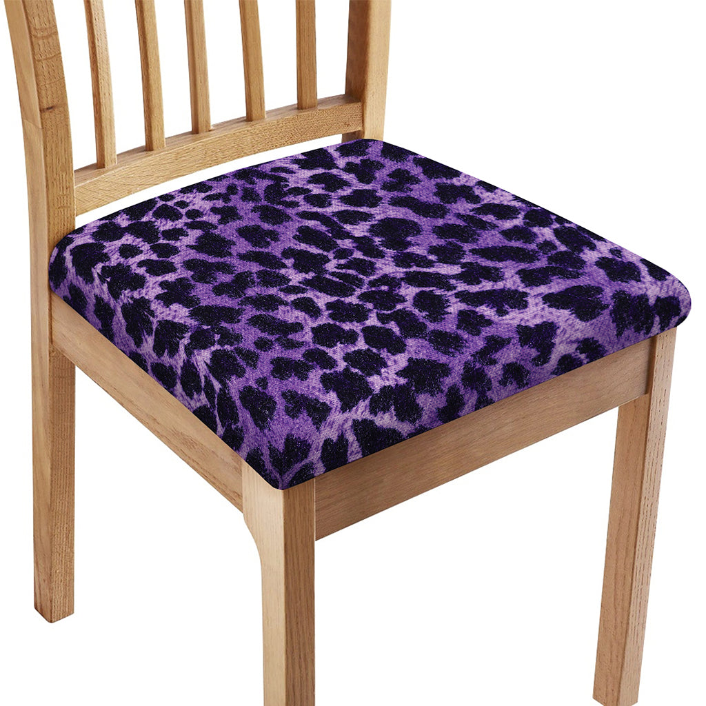 Purple And Black Cheetah Print Chair Cushion Cover