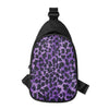 Purple And Black Cheetah Print Chest Bag