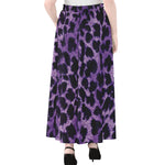 Purple And Black Cheetah Print Chiffon Maxi Skirt