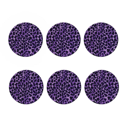 Purple And Black Cheetah Print Coaster Set