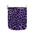 Purple And Black Cheetah Print Collapsible Laundry Basket