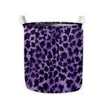 Purple And Black Cheetah Print Collapsible Laundry Basket