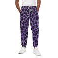 Purple And Black Cheetah Print Cotton Sweatpants