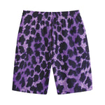 Purple And Black Cheetah Print Cotton Shorts