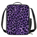 Purple And Black Cheetah Print Crossbody Lunch Bag