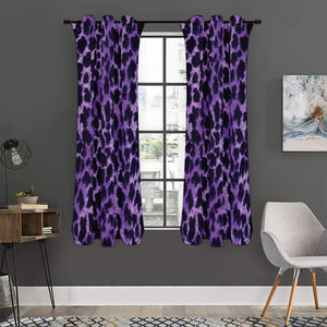 Purple And Black Cheetah Print Curtain