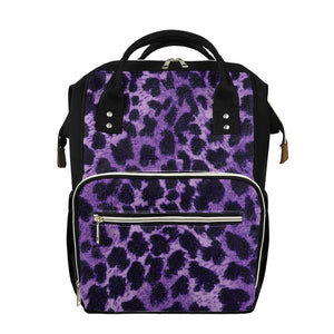 Purple And Black Cheetah Print Diaper Bag