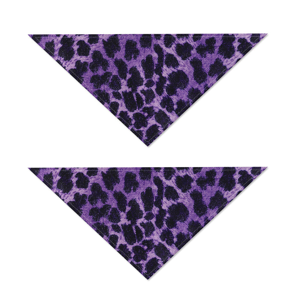 Purple And Black Cheetah Print Dog Bandana