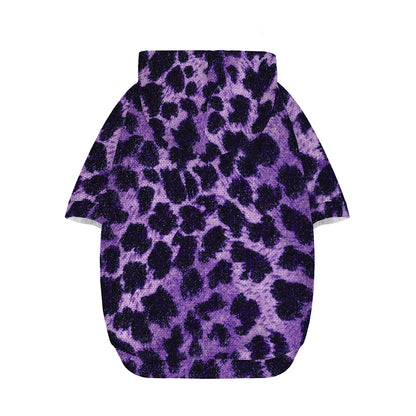 Purple And Black Cheetah Print Dog Zip Up Hoodie
