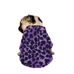 Purple And Black Cheetah Print Dog Zip Up Jacket
