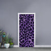 Purple And Black Cheetah Print Door Sticker